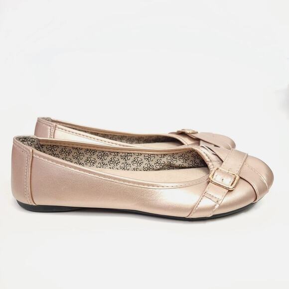 Harborsides Flats Ballet Flat Shoes Size 9 Metallic Rose Gold Wide Width - Picture 4 of 12
